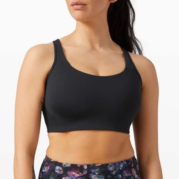Lululemon All Powered Up Bra Medium Support Black Yoga Sports Bra - Sz 34A - Picture 1 of 14